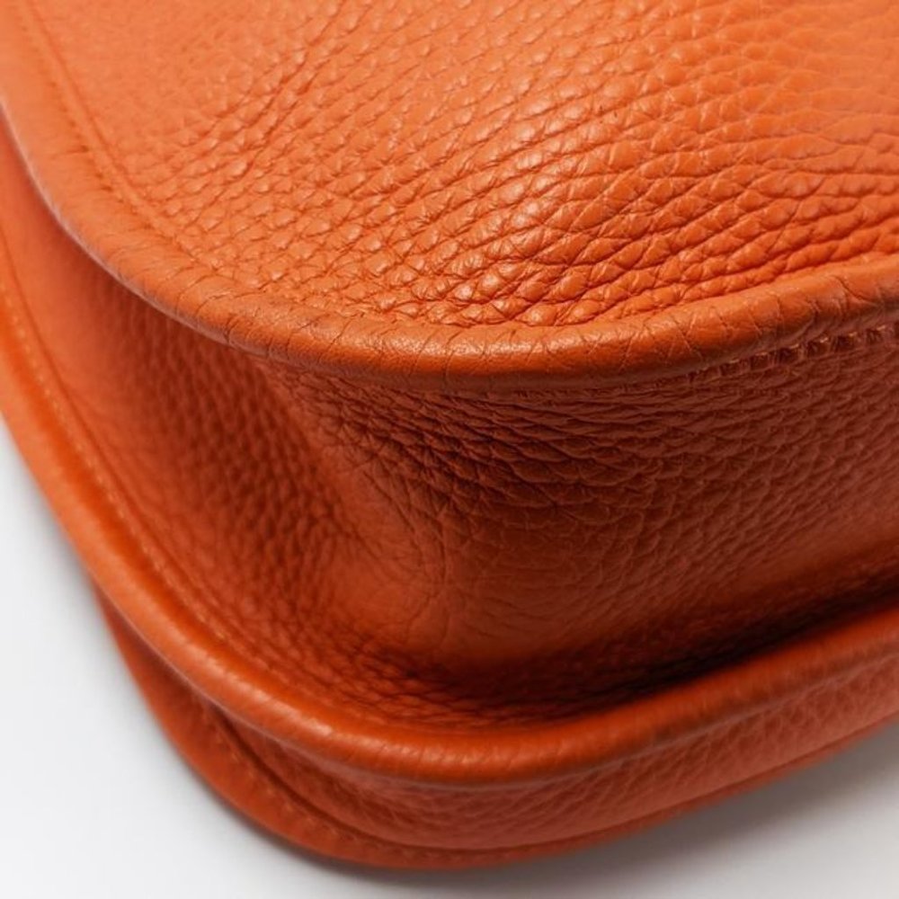SOLD Hermes Evelyne Iii Pm Orange Clemence Leather Cross Body Bag - Picture 6 of 11
